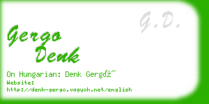 gergo denk business card